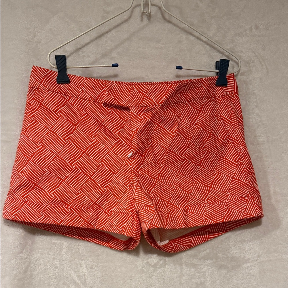 Banana Republic Red Geometric High Waist Shorts